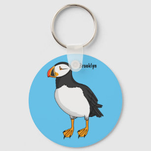 Atlantic puffin illustration keychain