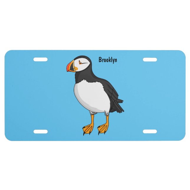 Atlantic puffin illustration license plate (Front)