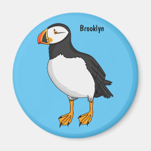 Atlantic puffin illustration magnet