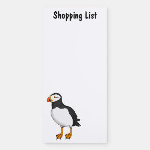 Atlantic puffin illustration magnetic notepad