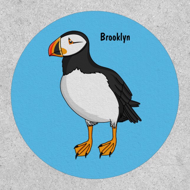 Atlantic puffin illustration  patch (Front)
