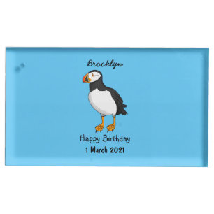Atlantic puffin illustration place card holder