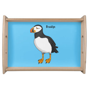 Atlantic puffin illustration serving tray
