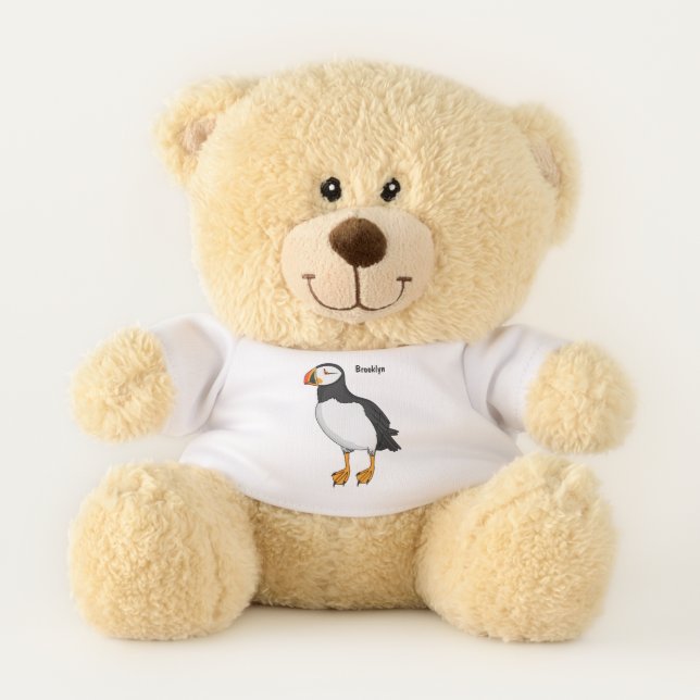 Atlantic puffin illustration  teddy bear (Front)