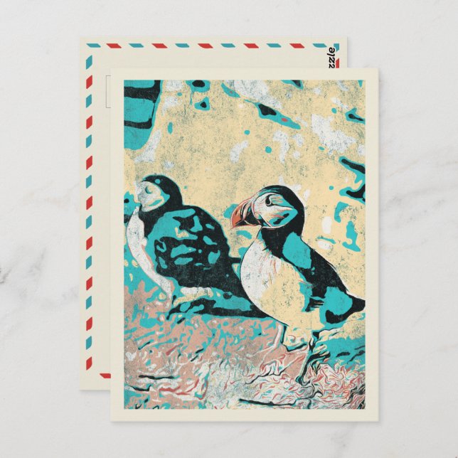Atlantic puffin in Iceland Postcard (Front/Back)
