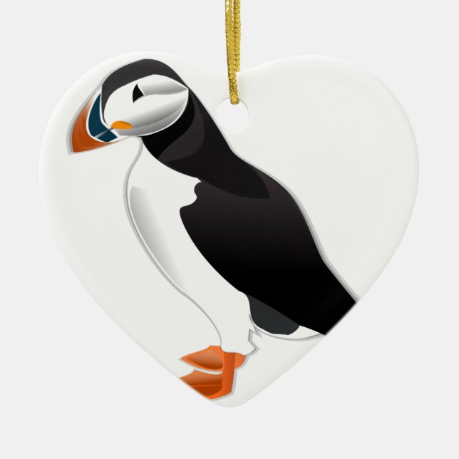 Atlantic Puffin Look forward to love Ceramic Ornament (Front)