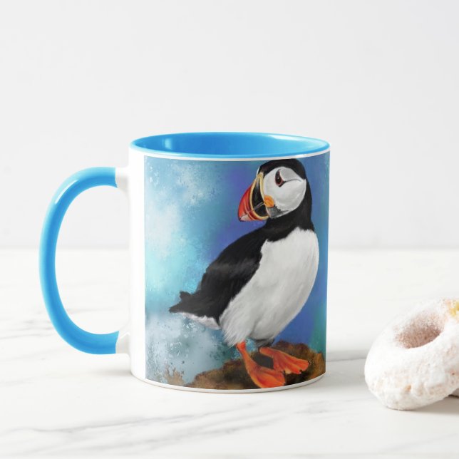 Atlantic Puffin Mug (With Donut)