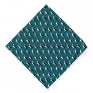 Atlantic Puffin Ocean Blue Seabird Patterned Bandana