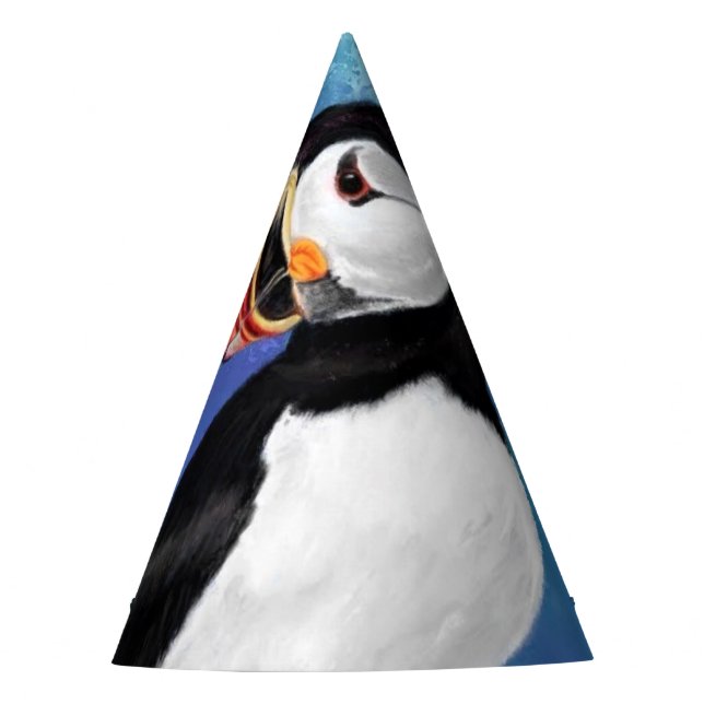 Atlantic Puffin Party Hat Beautiful Bird (Front)