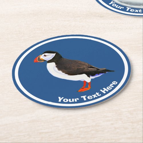 Atlantic Puffin Round Paper Coaster