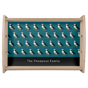 Atlantic Puffin Sea Bird Coastal Personalized Serving Tray