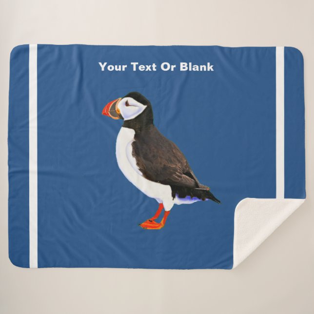 Atlantic Puffin Sherpa Blanket (Front (Horizontal))
