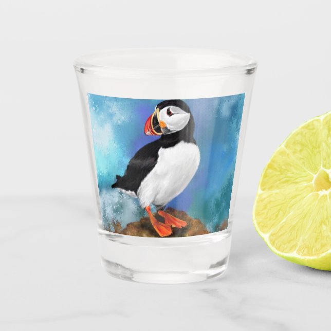Atlantic Puffin Shot Glass (Front)