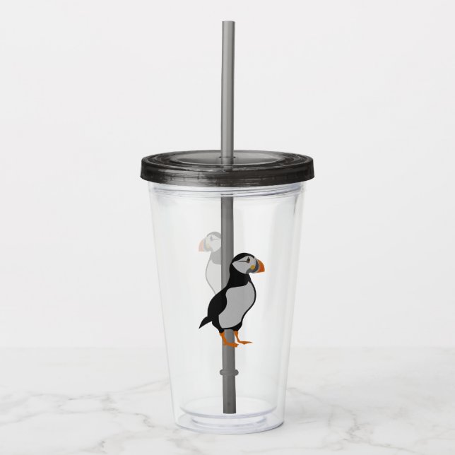 Atlantic Puffin Standing Acrylic Tumbler (Front)