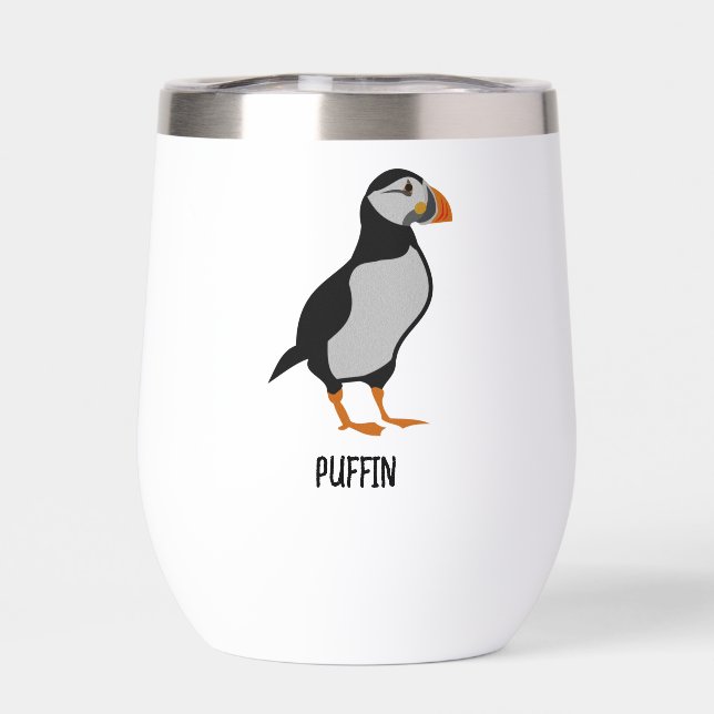 Atlantic Puffin Standing Thermal Wine Tumbler (Back)
