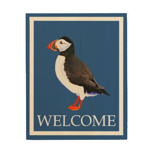 Atlantic Puffin _ Welcome Wood Wall Art