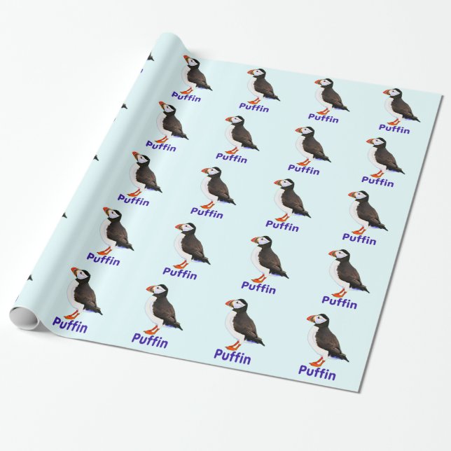 Atlantic Puffin Wrapping Paper (Unrolled)