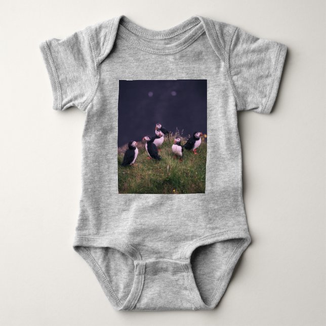 Atlantic Puffins Baby Bodysuit (Front)