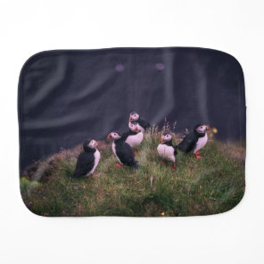 Atlantic Puffins Baby Burp Cloth