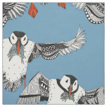 Atlantic Puffins blue Fabric