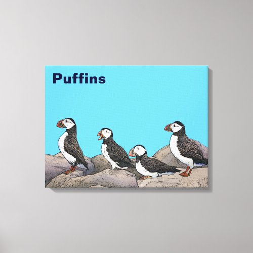 Atlantic Puffins Canvas Print