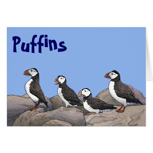 Atlantic Puffins Cards (Front Horizontal)