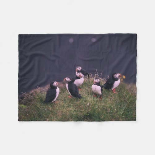 Atlantic Puffins Fleece Blanket