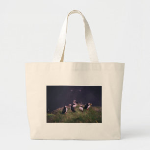 Atlantic Puffins Large Tote Bag