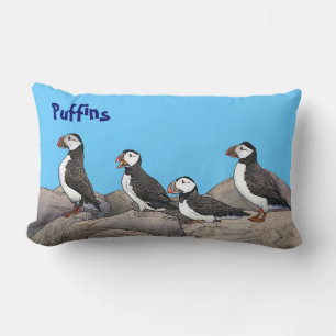 Atlantic Puffins Lumbar Pillow