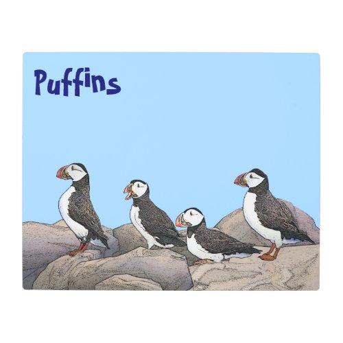 Atlantic Puffins Metal Print