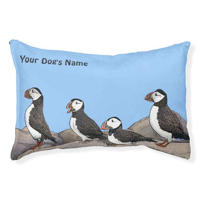 Atlantic Puffins Pet Bed (Front)
