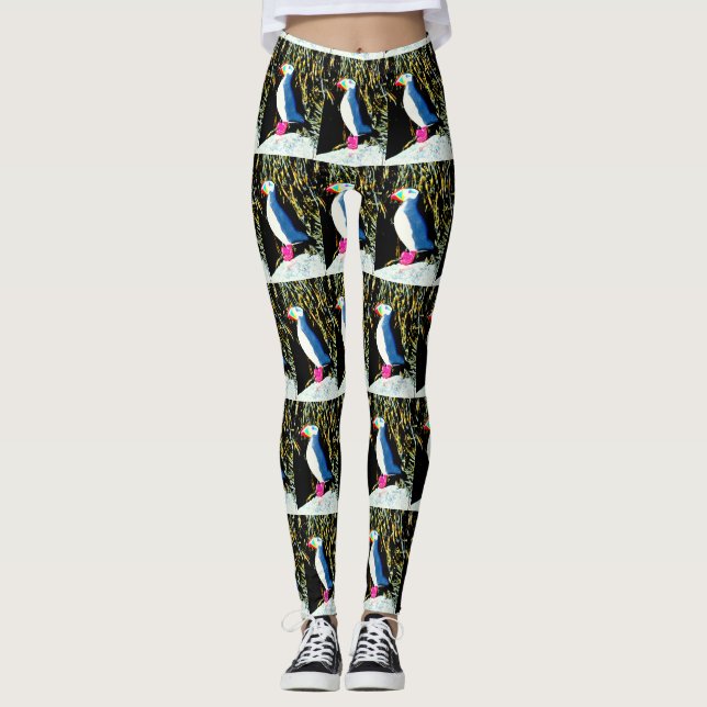 atlantic puffins standing leggings (Front)