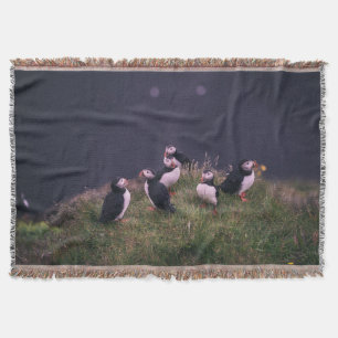 Atlantic Puffins Throw Blanket