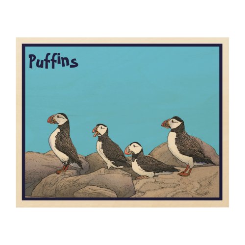 Atlantic Puffins Wood Wall Art