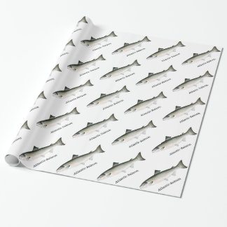 Atlantic Salmon Fishes Pattern Wrapping Paper