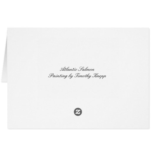 Atlantic Salmon Painting Blank Card (Back Horizontal)