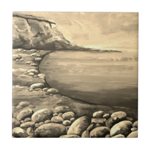 Atlantic Sea Coast Hand Painted Ceramic Tile