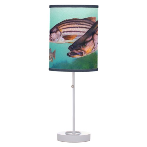 Atlantic Striped Bass Fish Table Lamp
