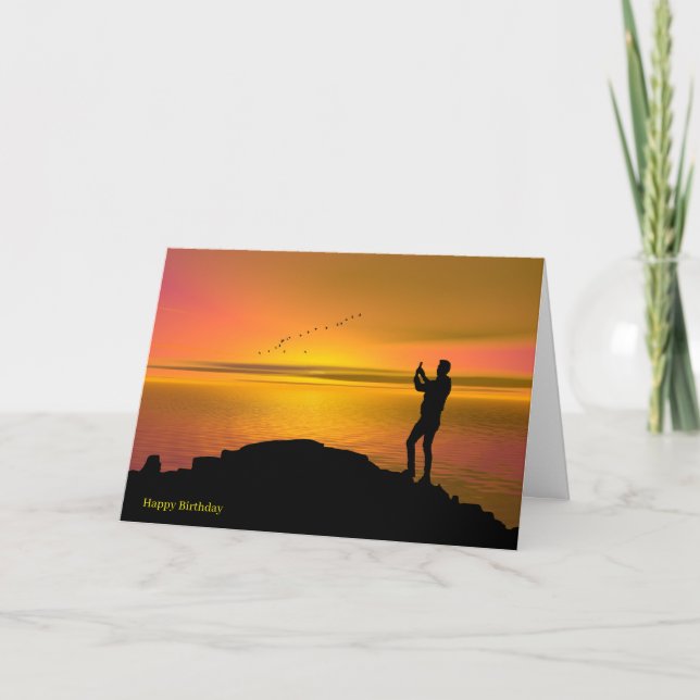 Atlantic Sunset for Birthday greeting card (Front)