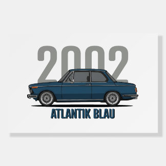 Atlantik Blue BMW 2002 Illustration | Classic Foam Board