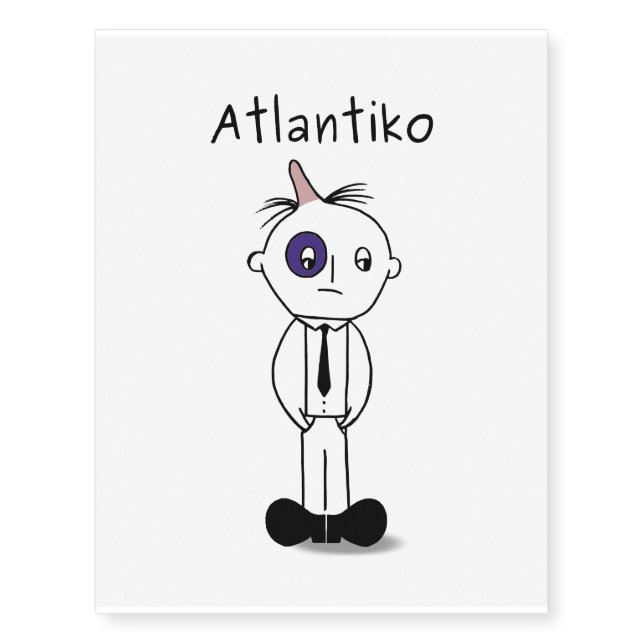Atlantiko Black Temporary Tattoos (Front)