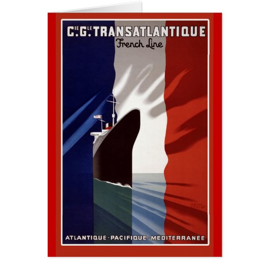 Atlantique French Cruise Line Retro Poster (Front)