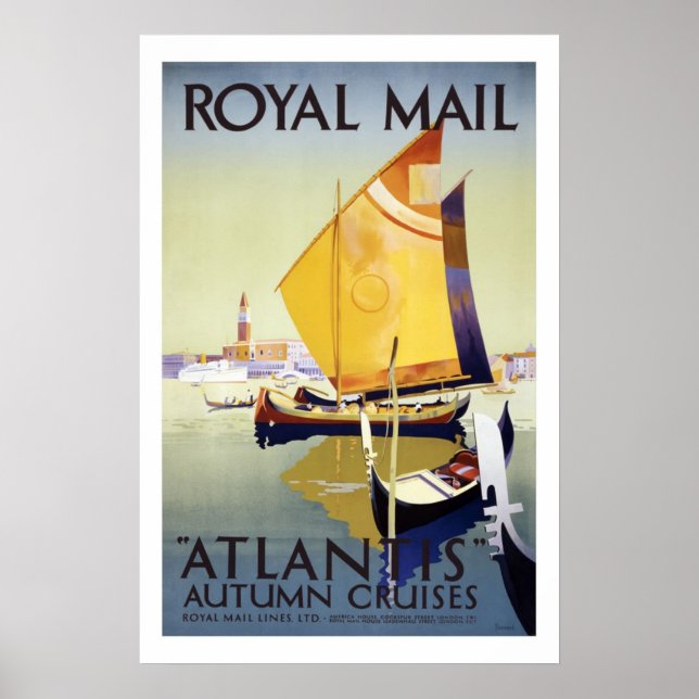 Atlantis Autumn Cruises Vintage Travel Posters (Front)
