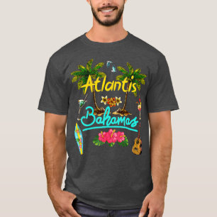 Atlantis Bahamas Beach Summer Palm Surf Sun set Pa T-Shirt