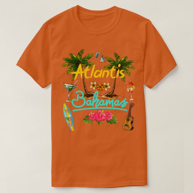 Atlantis Bahamas Beach Summer Palm T-Shirt (Design Front)