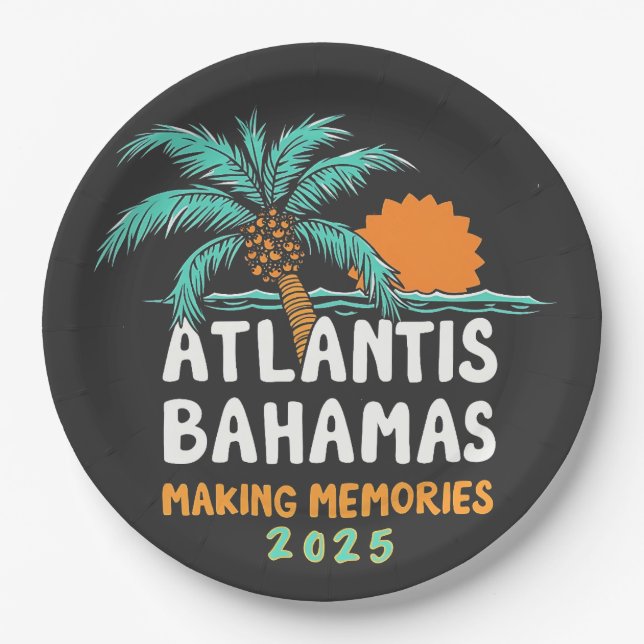Atlantis Bahamas Making Memories 2025 Paper Plates (Front)
