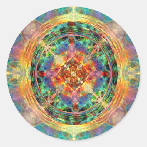 Atlantis inspired Rainbow Mandala Classic Round Sticker