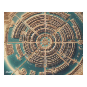 Atlantis Map Modern Wall Art Canvas