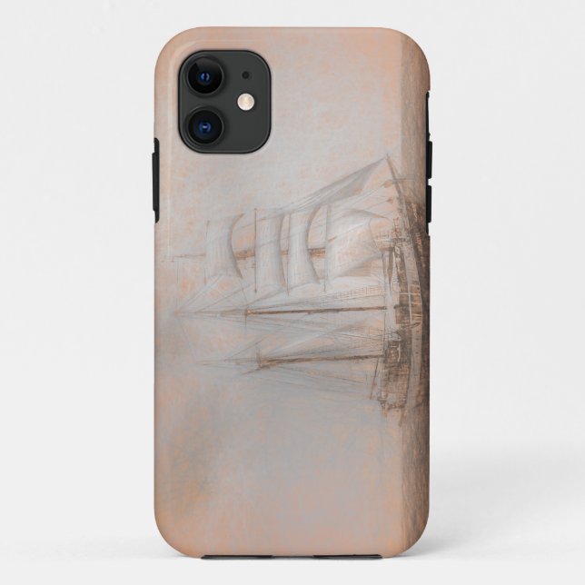 Atlantis Sailing Ship da Vinci Case-Mate iPhone Case (Back)
