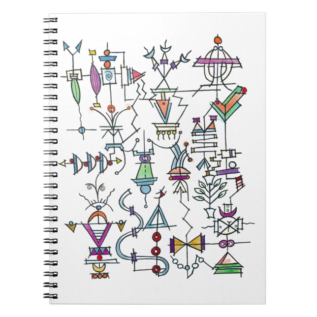 Atlantis Two-Whimsical Hand Panted Abstract Art Notebook (Front)